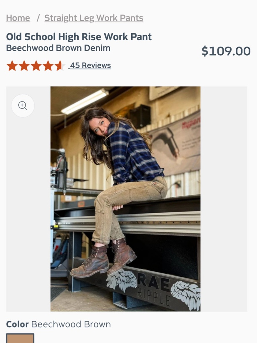 Dovetail old school high rise work pants
